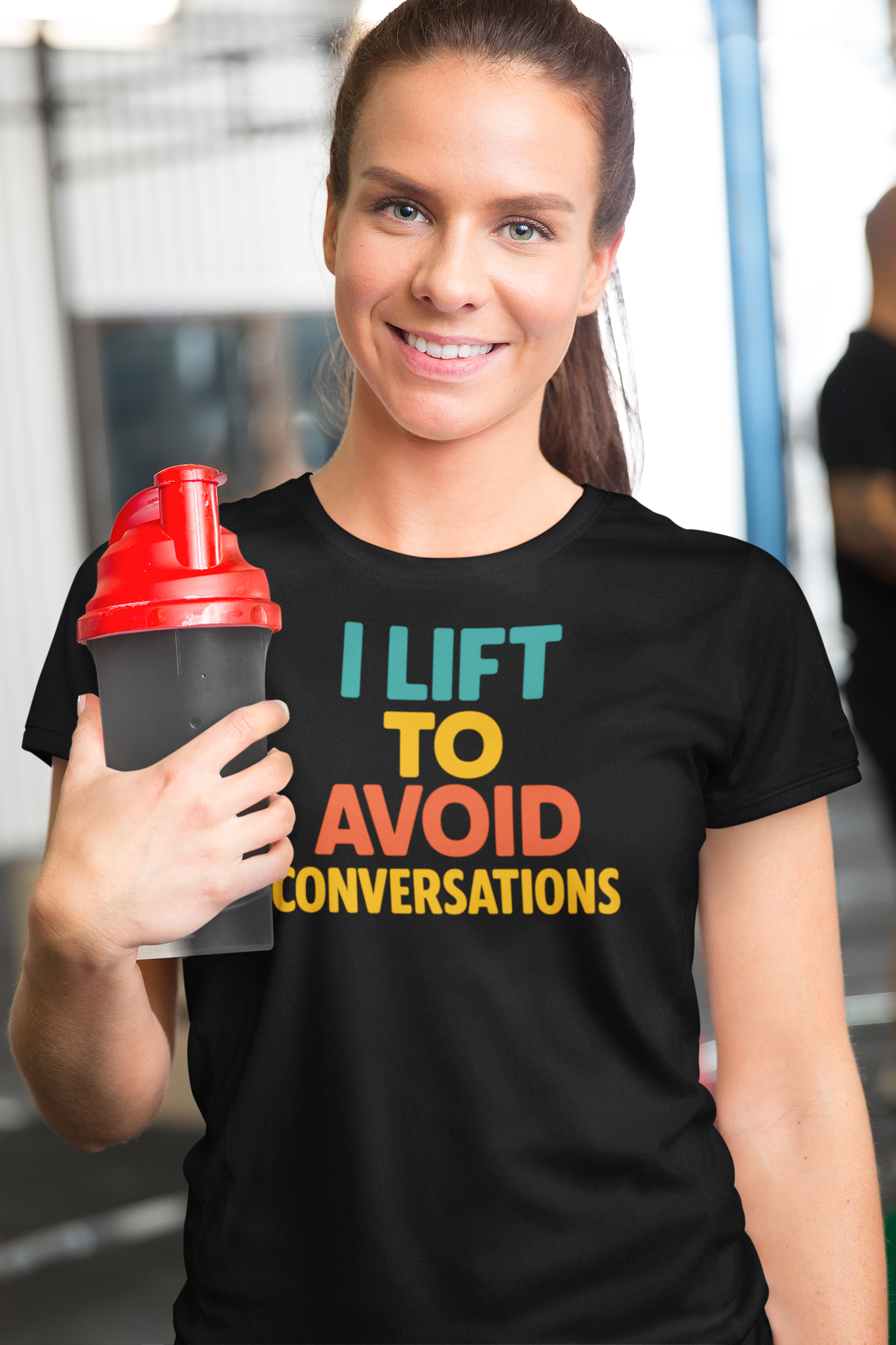 I Lift to Avoid Conversation T-Shirt | Funny Gym & Anti-Social Fitness Gift