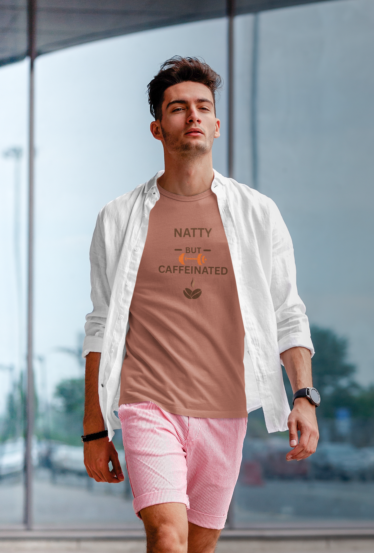 Natty But Caffeinated T-Shirt | Unisex Fitness & Coffee Lover's Tee
