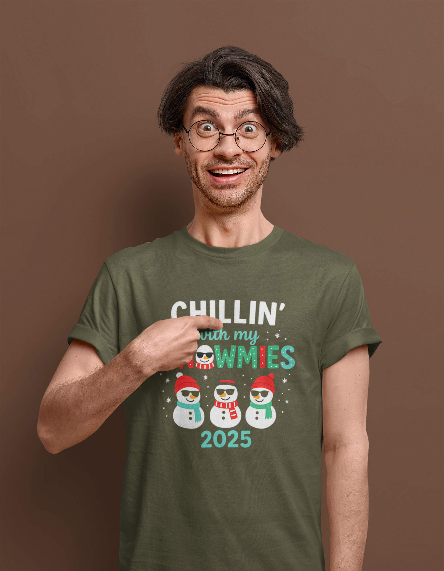 Chillin' With My Snowmies 2025 Christmas Tee