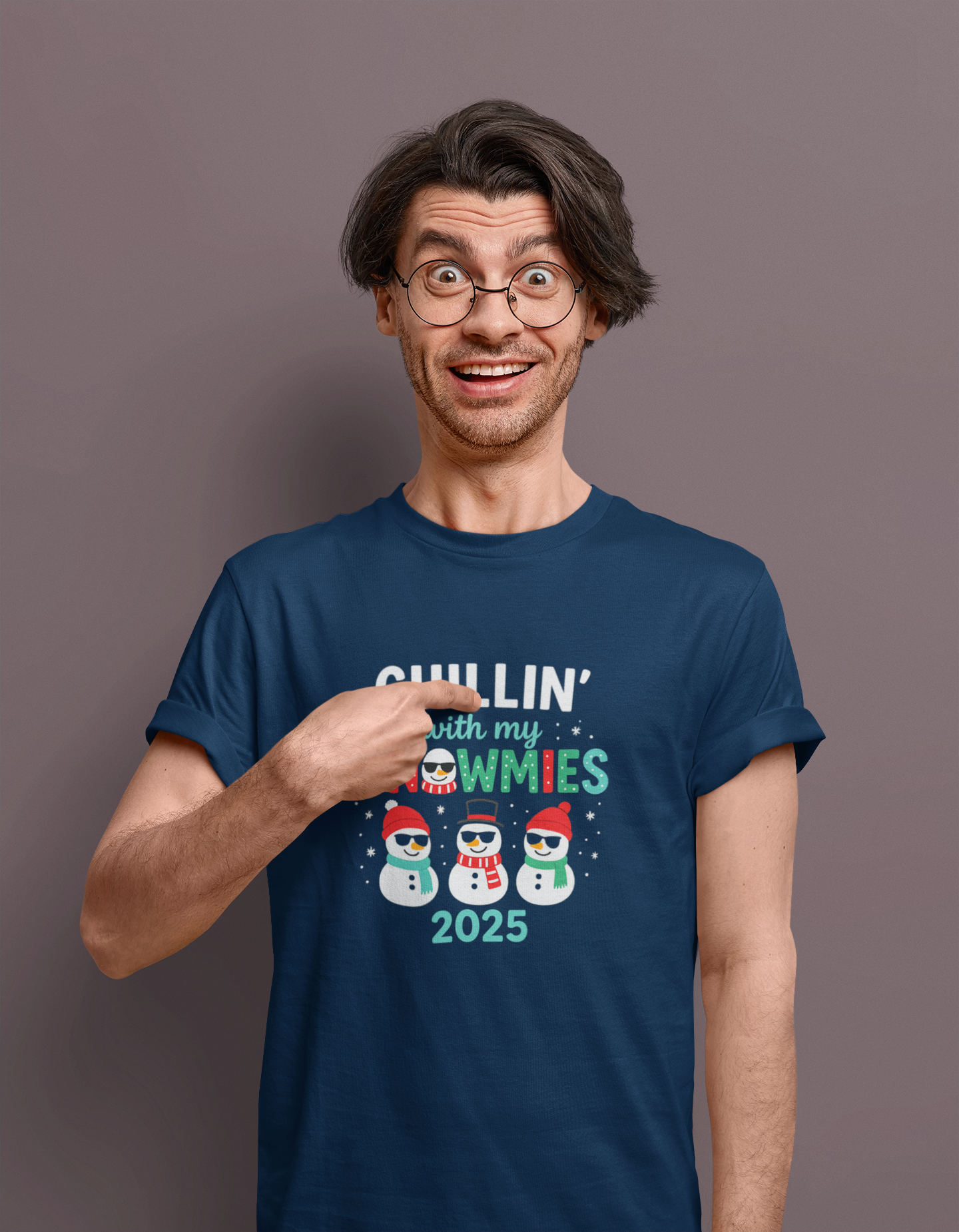 Chillin' With My Snowmies 2025 Christmas Tee