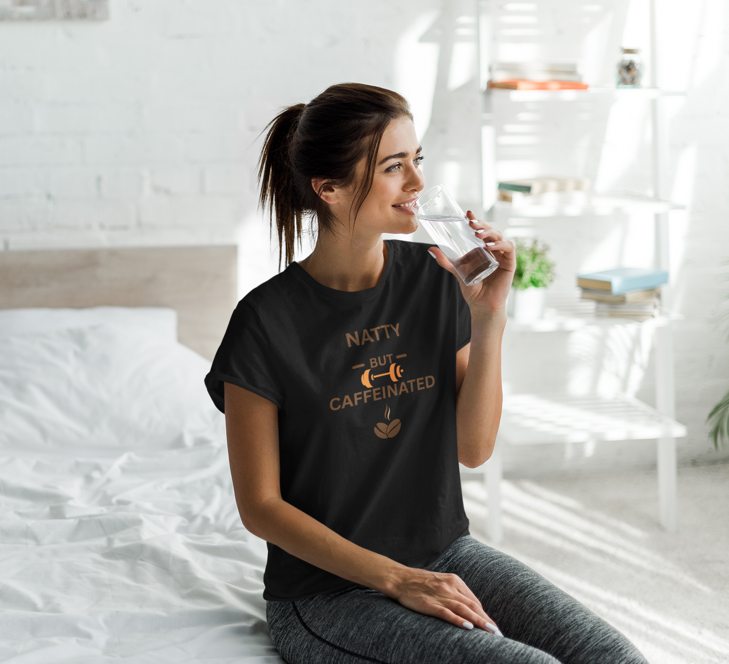 Natty But Caffeinated T-Shirt | Unisex Fitness & Coffee Lover's Tee