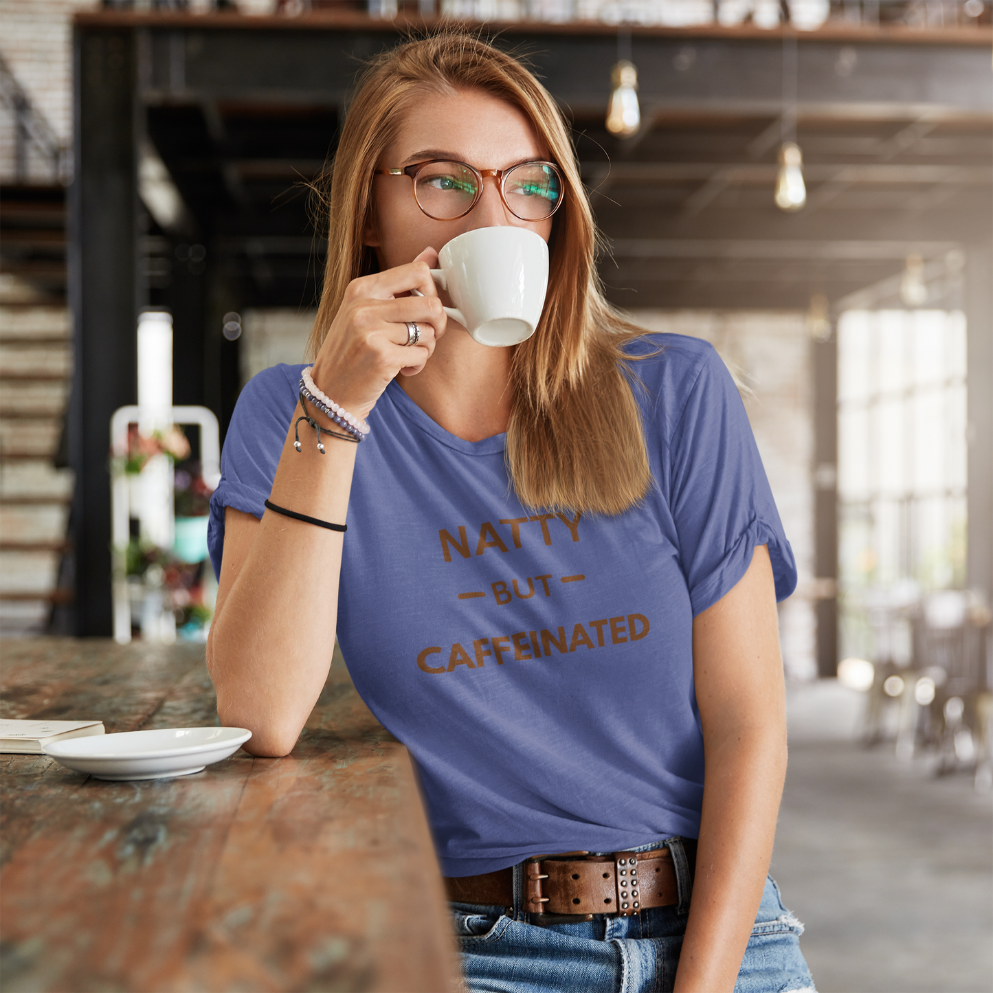 Natty But Caffeinated T-Shirt | Funny Coffee Lover's & Fitness Tee