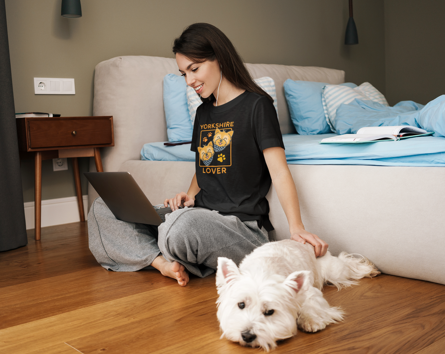 Double Yorkshire Lover T-Shirt | Cute Dog Mom/Dad Gift & Pet Apparel