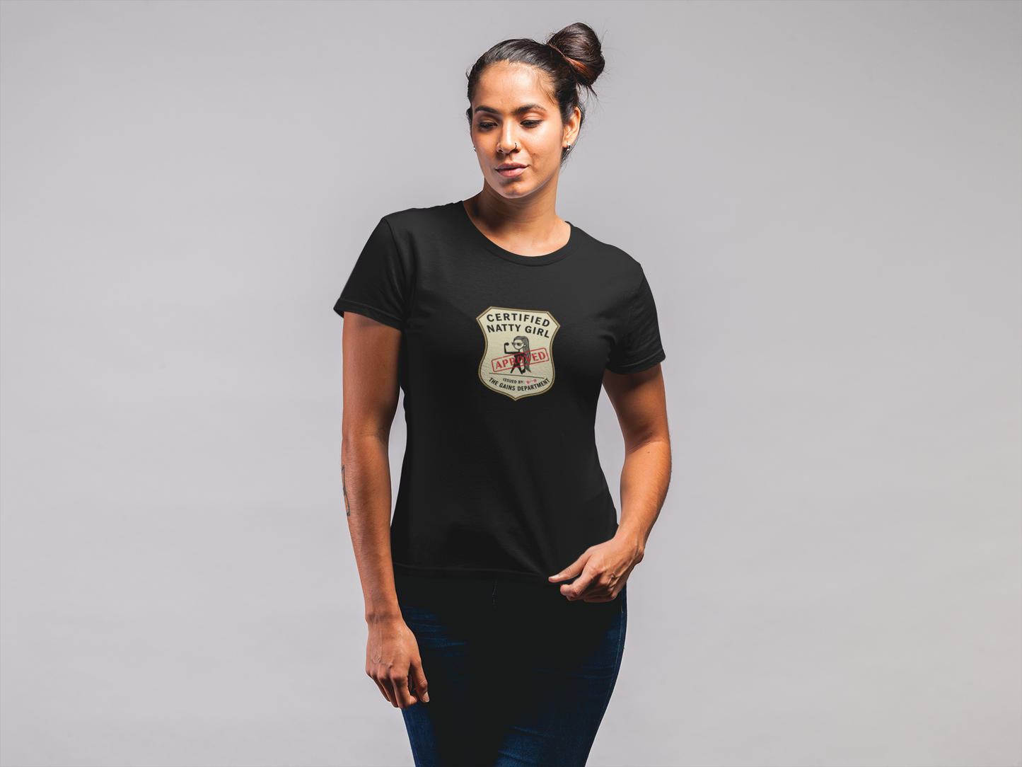 Certified Natty Girl Retro T-Shirt | Funny Unisex Fitness & Gym Gift