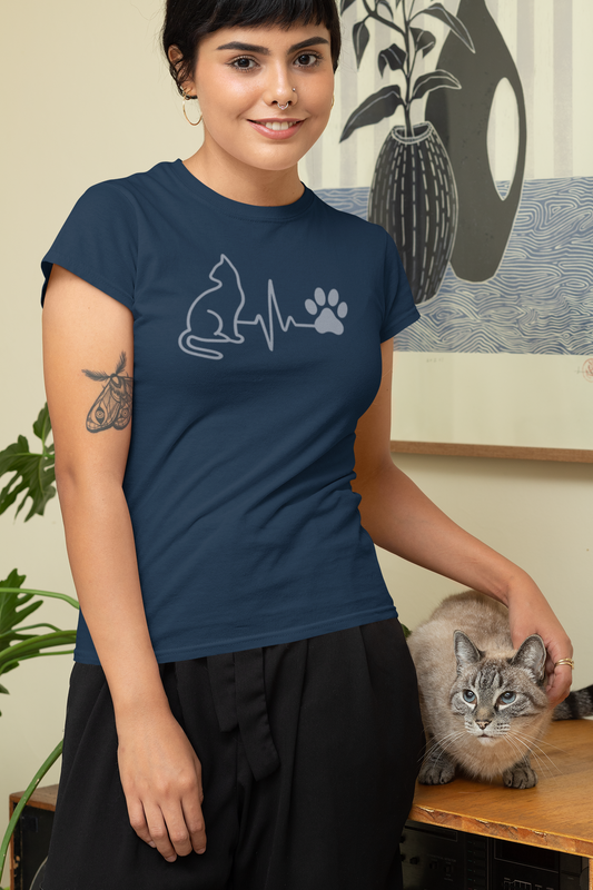 Cat Lovers' Boyfriend Tee, Cute Pet Shirt, Gift for Animal Lovers, Birthday Gift, Casual Wear, Black Graphic Tee