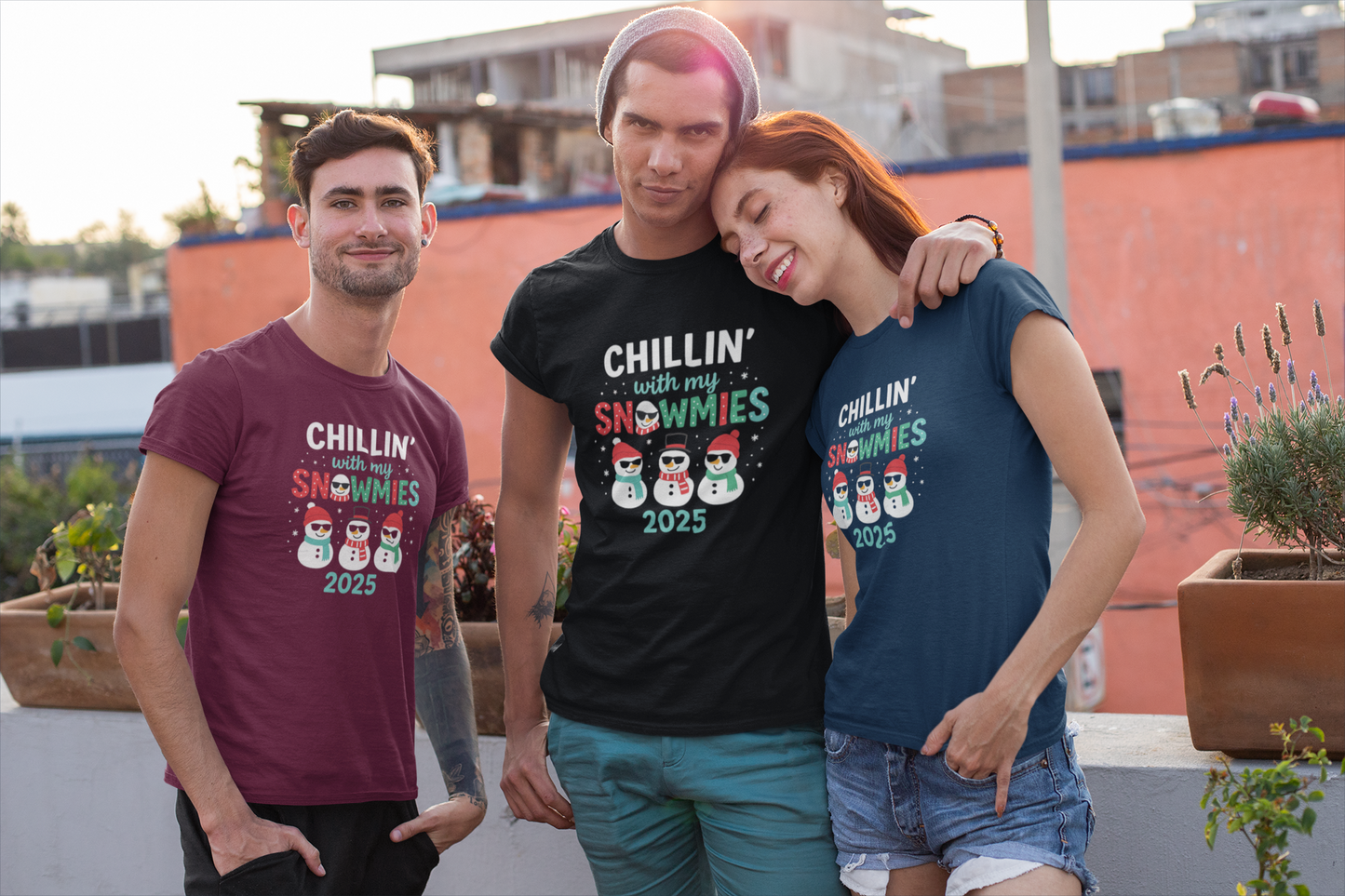 Chillin' With My Snowmies 2025 Christmas Tee