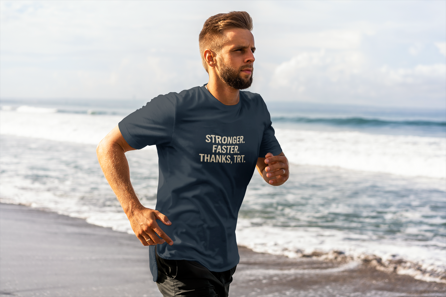 Stronger Faster Thanks TRT Shirt | Motivational Workout Tee | Testosterone Therapy Fitness Apparel | Gift for Him | Gym Performance Gear