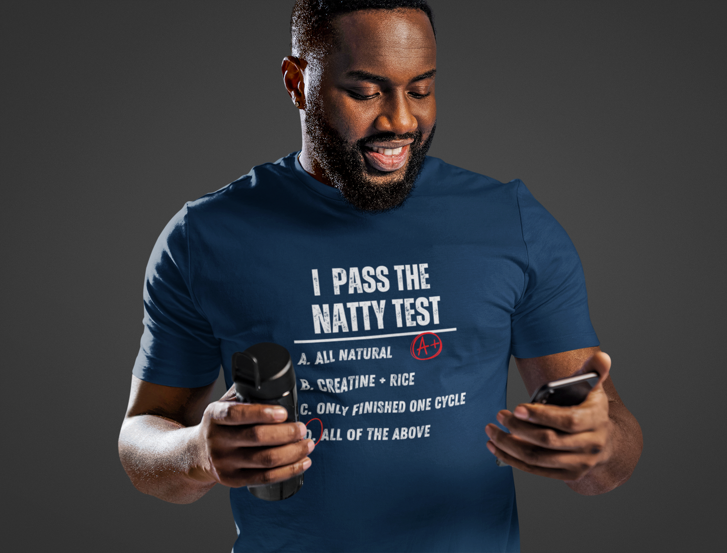 Distressed "I Pass the Natty Test" Funny Unisex T-Shirt | Fitness & Gym Gift