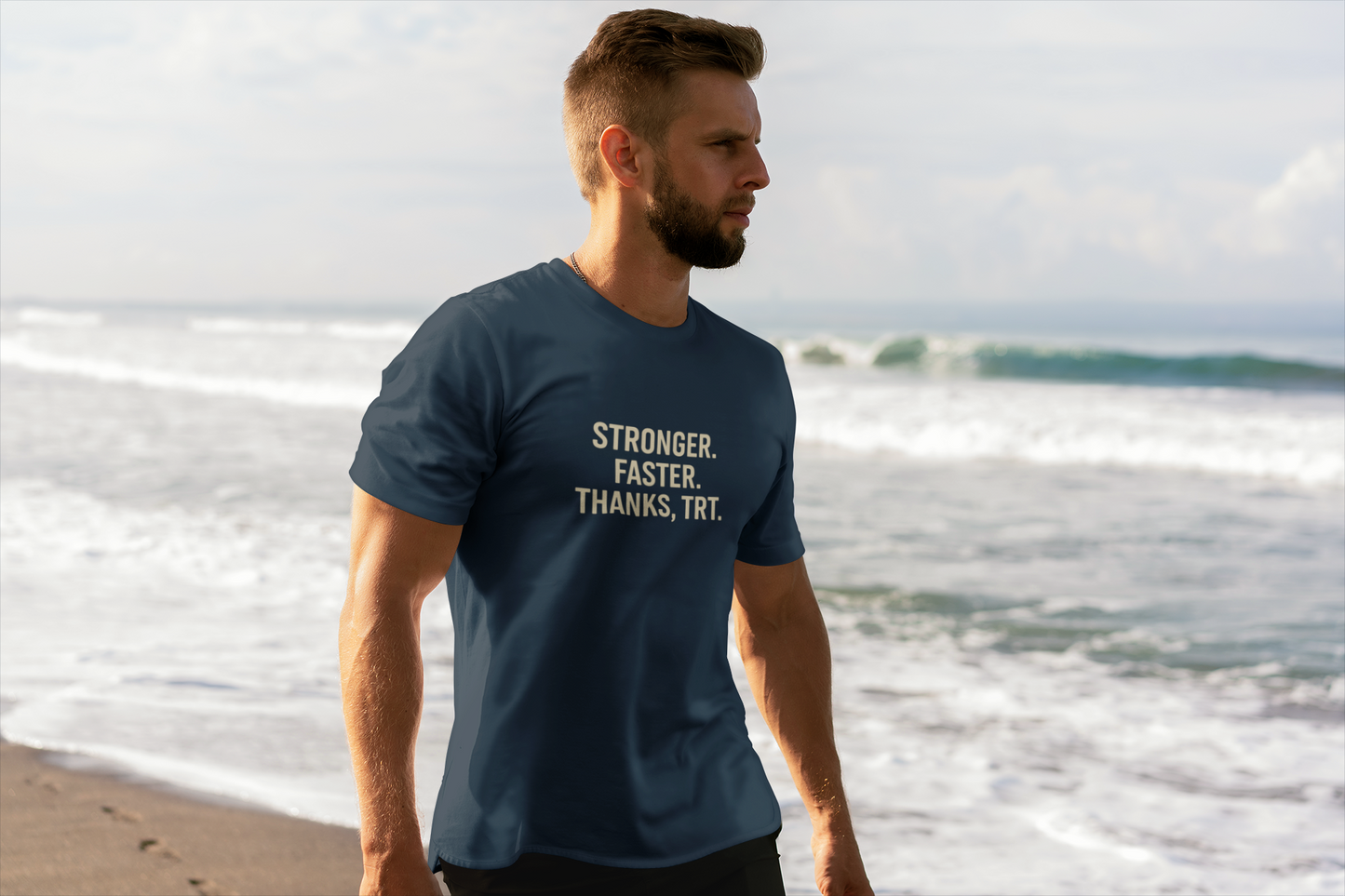 Stronger Faster Thanks TRT Shirt | Motivational Workout Tee | Testosterone Therapy Fitness Apparel | Gift for Him | Gym Performance Gear