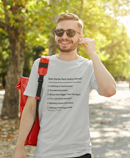 Gym Starter Pack Natty Edition Funny T-Shirt | Unisex Fitness Humor Tee