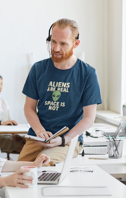 Funny Alien T-Shirt | "Aliens Are Real, Space Is Not" Graphic Tee