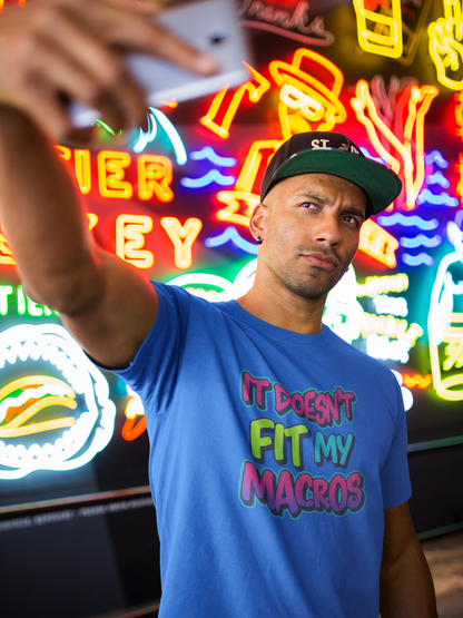 Funny 'It Doesn't Fit My Macros' Unisex Jersey Tee - Perfect for Fitness Enthusiasts