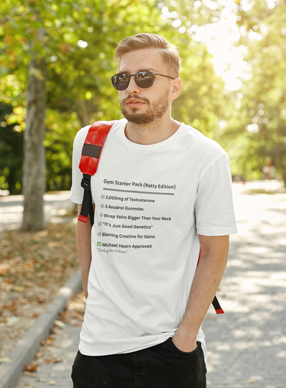 Gym Starter Pack Natty Edition Funny T-Shirt | Unisex Fitness Humor Tee