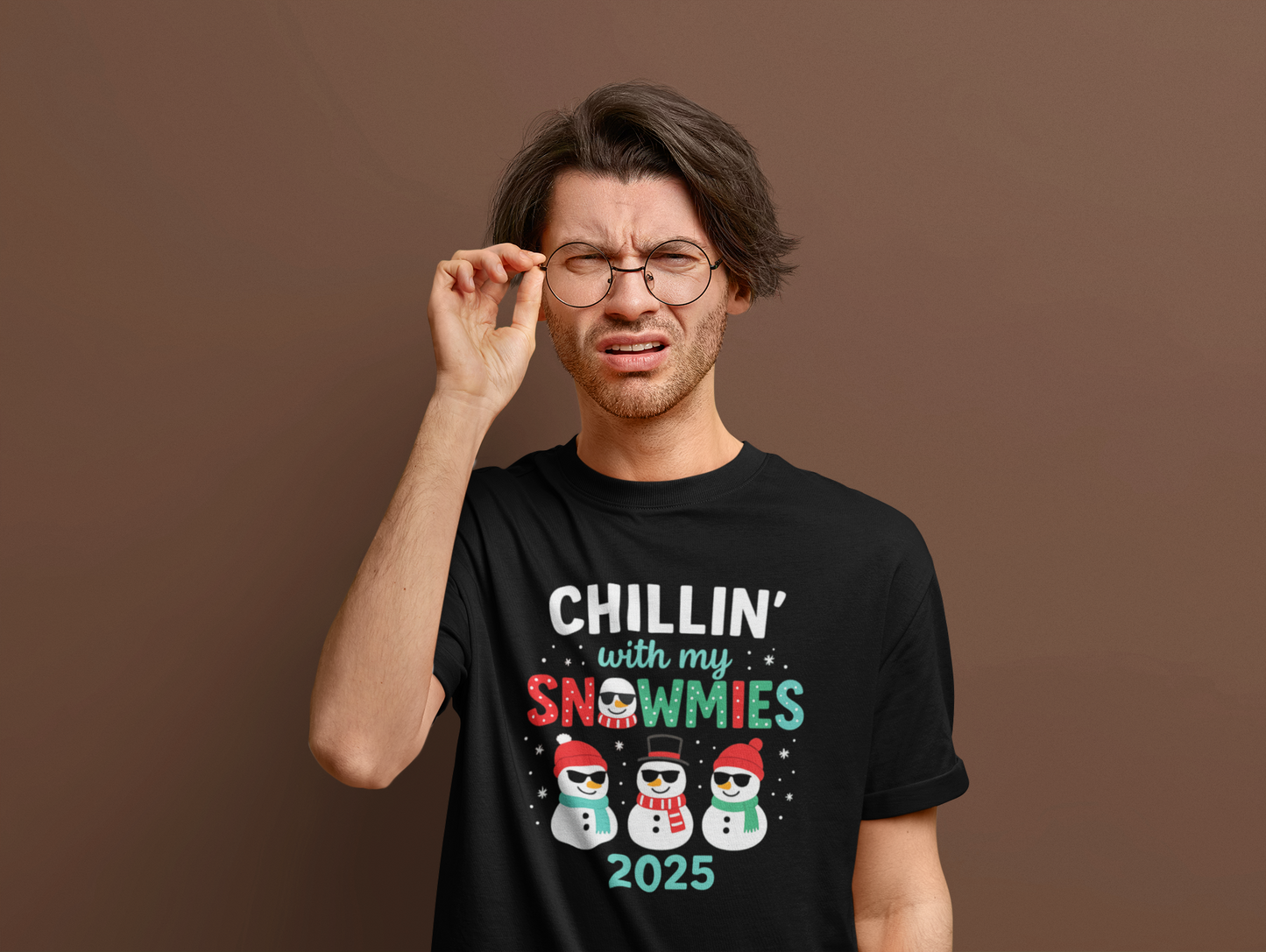 Chillin' With My Snowmies 2025 Christmas Tee