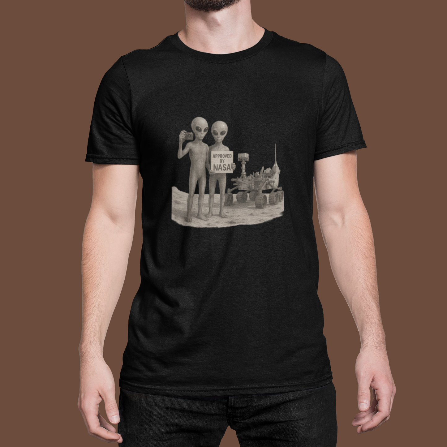 Funny Alien NASA T-Shirt | Unisex Heavy Cotton Sci-Fi Lover Gift