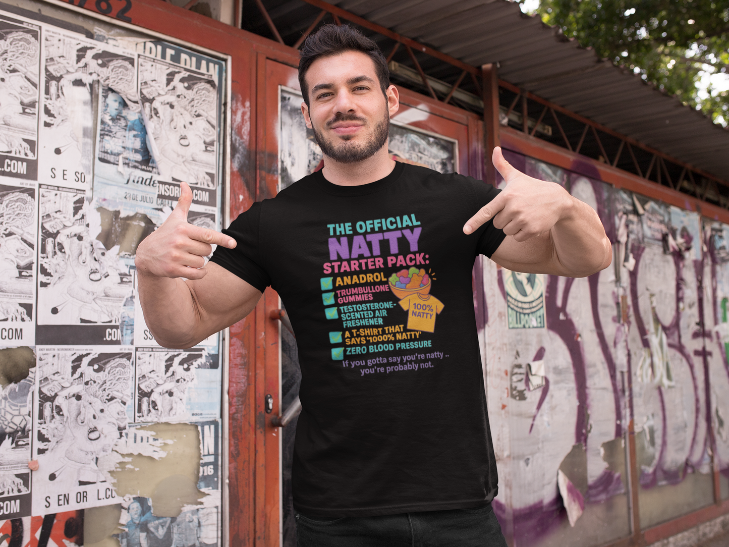 Funny Natty Starter Pack Unisex Tee - Humorous Fitness T-Shirt for Gym Lovers