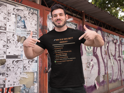 Natty Checklist Funny T-Shirt | Unisex Fitness & Gym Humor Tee