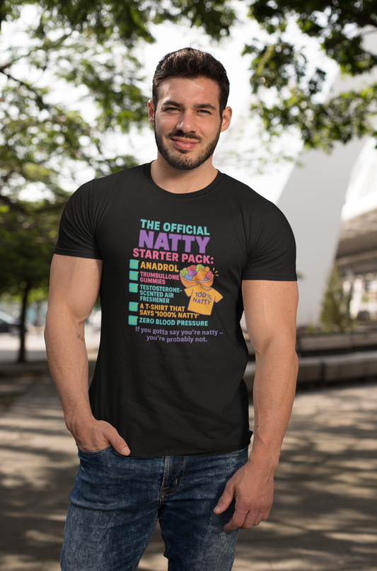 Funny Natty Starter Pack Unisex Tee - Humorous Fitness T-Shirt for Gym Lovers