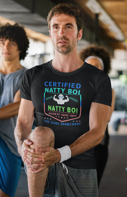 Certified Natty Boi Tee - Funny Gym Shirt for Fitness Lovers