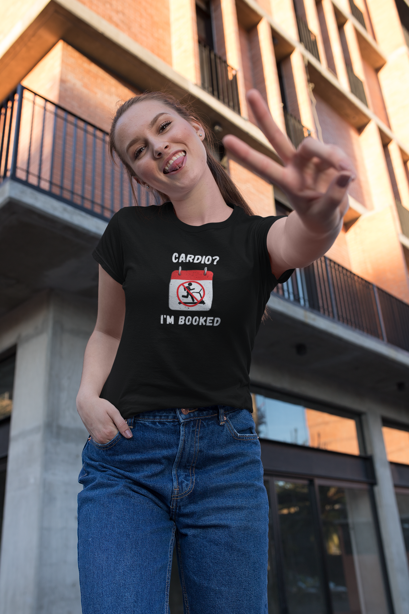 Funny Weightlifting T-Shirt: "Cardio? I'm Booked" Gym Humor Unisex Fitness Gift