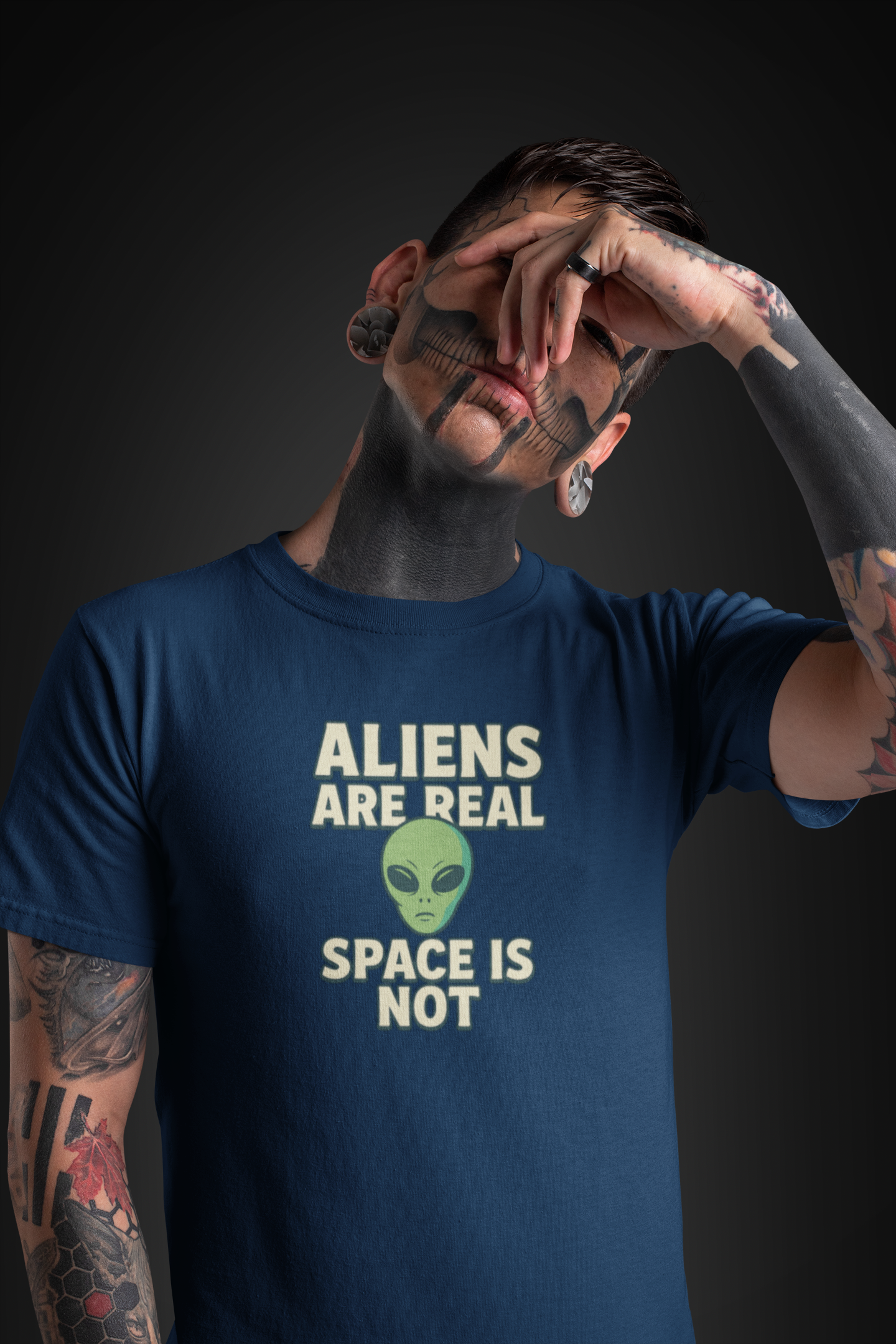 Funny Alien T-Shirt | "Aliens Are Real, Space Is Not" Graphic Tee