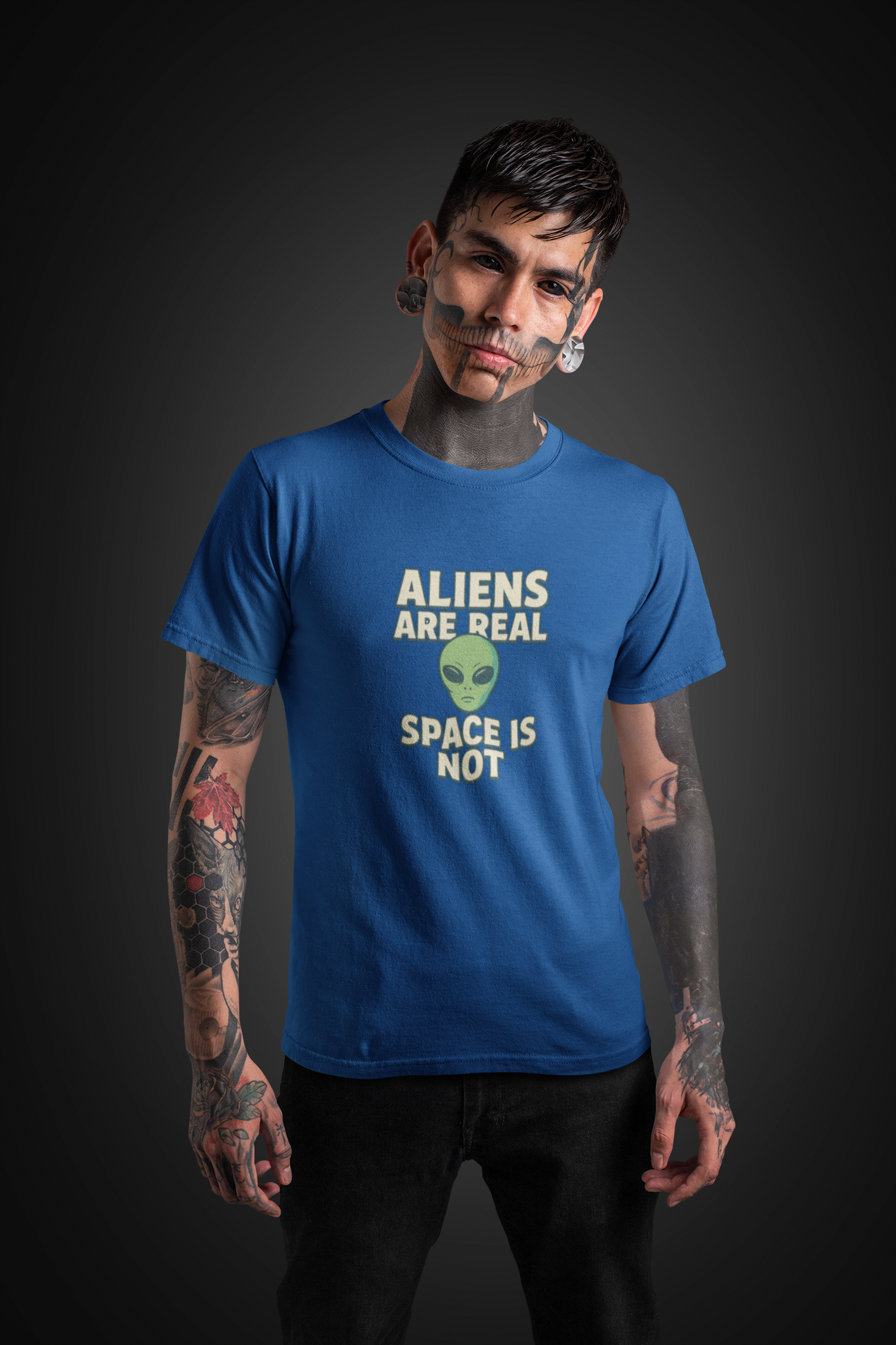 Funny Alien T-Shirt | "Aliens Are Real, Space Is Not" Graphic Tee