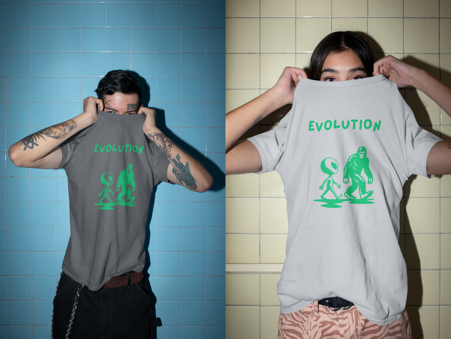 Funny Alien Evolution T-Shirt | Conspiracy Theory Graphic Tee, Unisex Sci-Fi Lover Gift