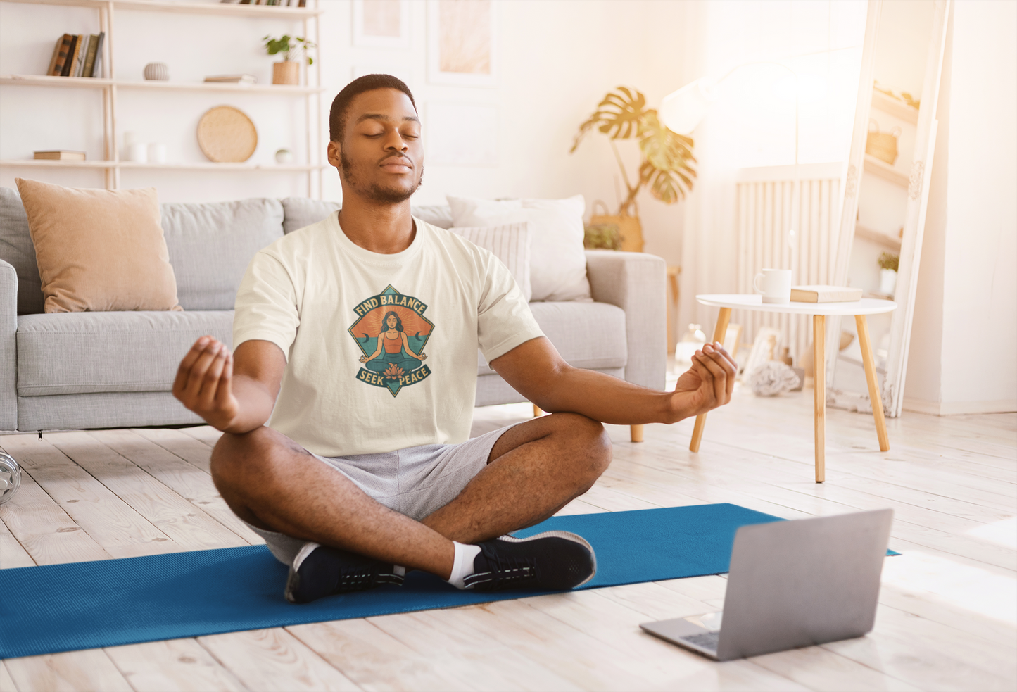 Find Balance, Seek Peace Meditation T-Shirt | Unisex Yoga & Mindfulness Tee