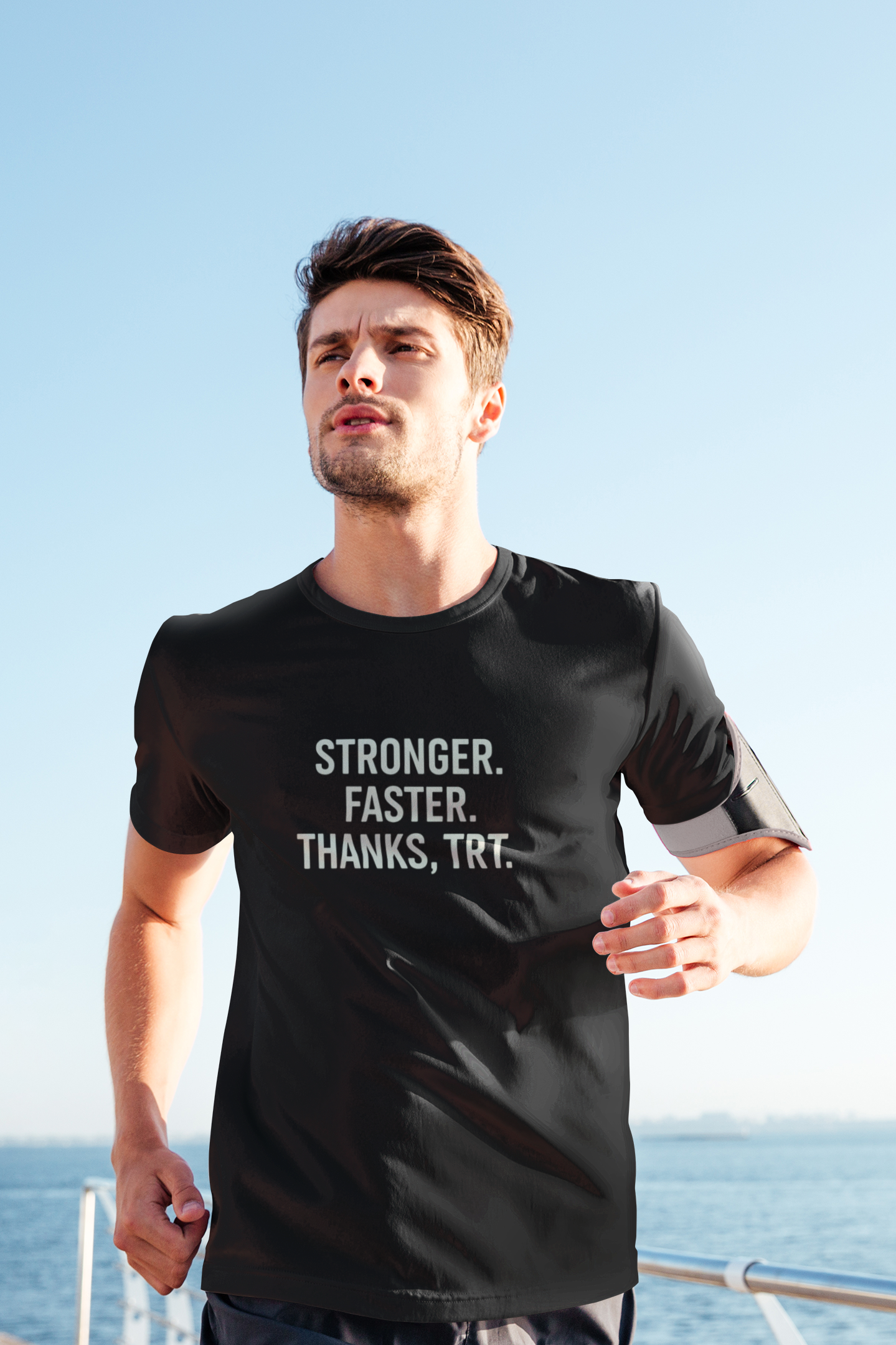 Stronger Faster Thanks TRT Shirt | Motivational Workout Tee | Testosterone Therapy Fitness Apparel | Gift for Him | Gym Performance Gear