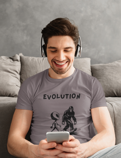 Funny Alien Evolution T-Shirt | Conspiracy Theory Graphic Tee, Unisex Sci-Fi Lover Gift