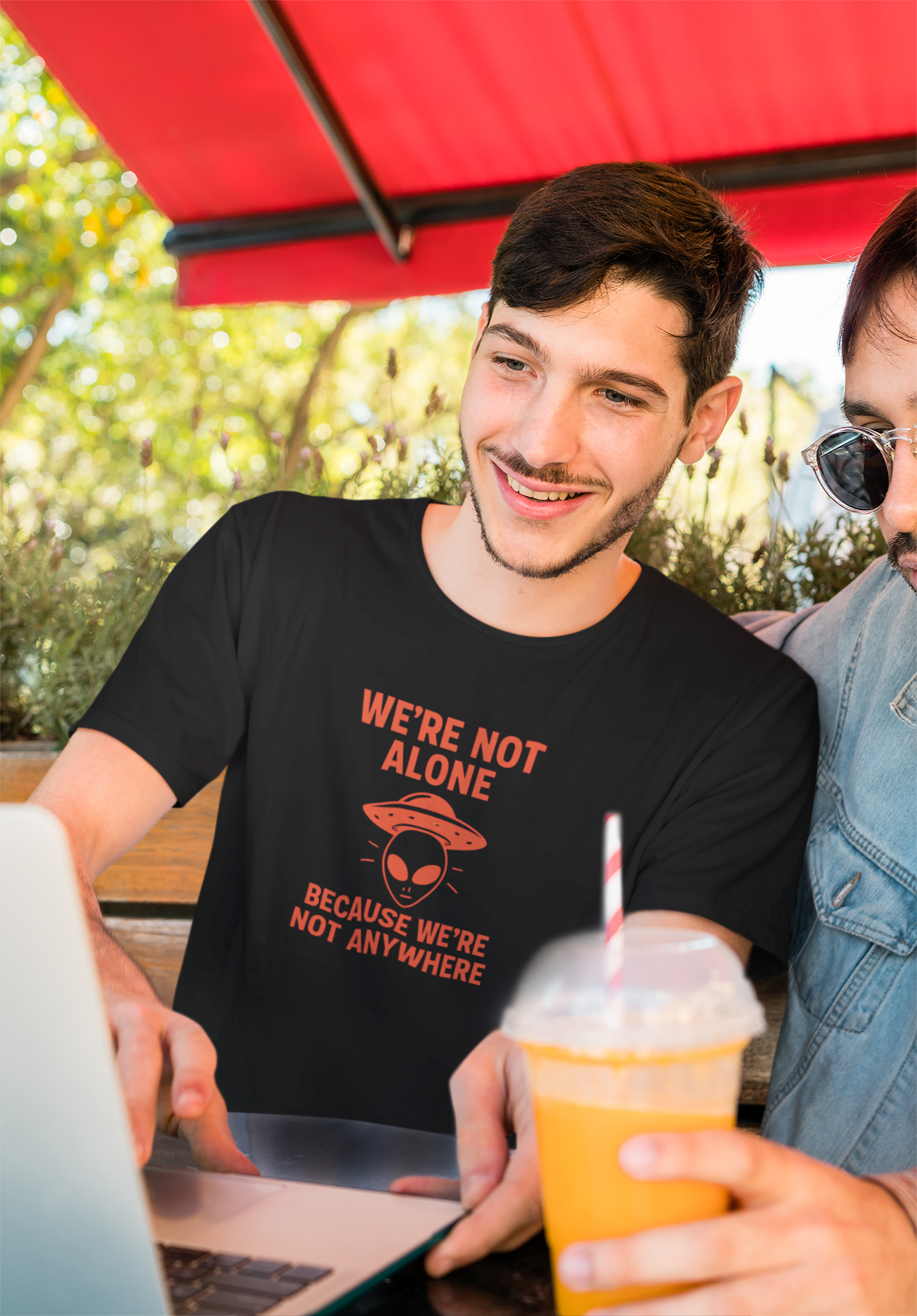 We're Not Alone T-Shirt | Funny Alien UFO Tee, Unisex Sci-Fi Lover Gift