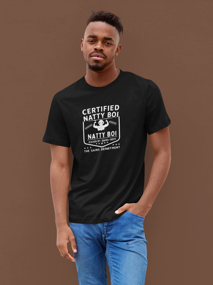 Certified Natty Boi Funny T-Shirt | Unisex Fitness & Gym Gift