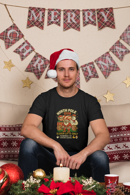 North Pole Gym Funny Christmas T-Shirt | Unisex Heavy Cotton Holiday Workout Tee | Gift for Fitness Lover