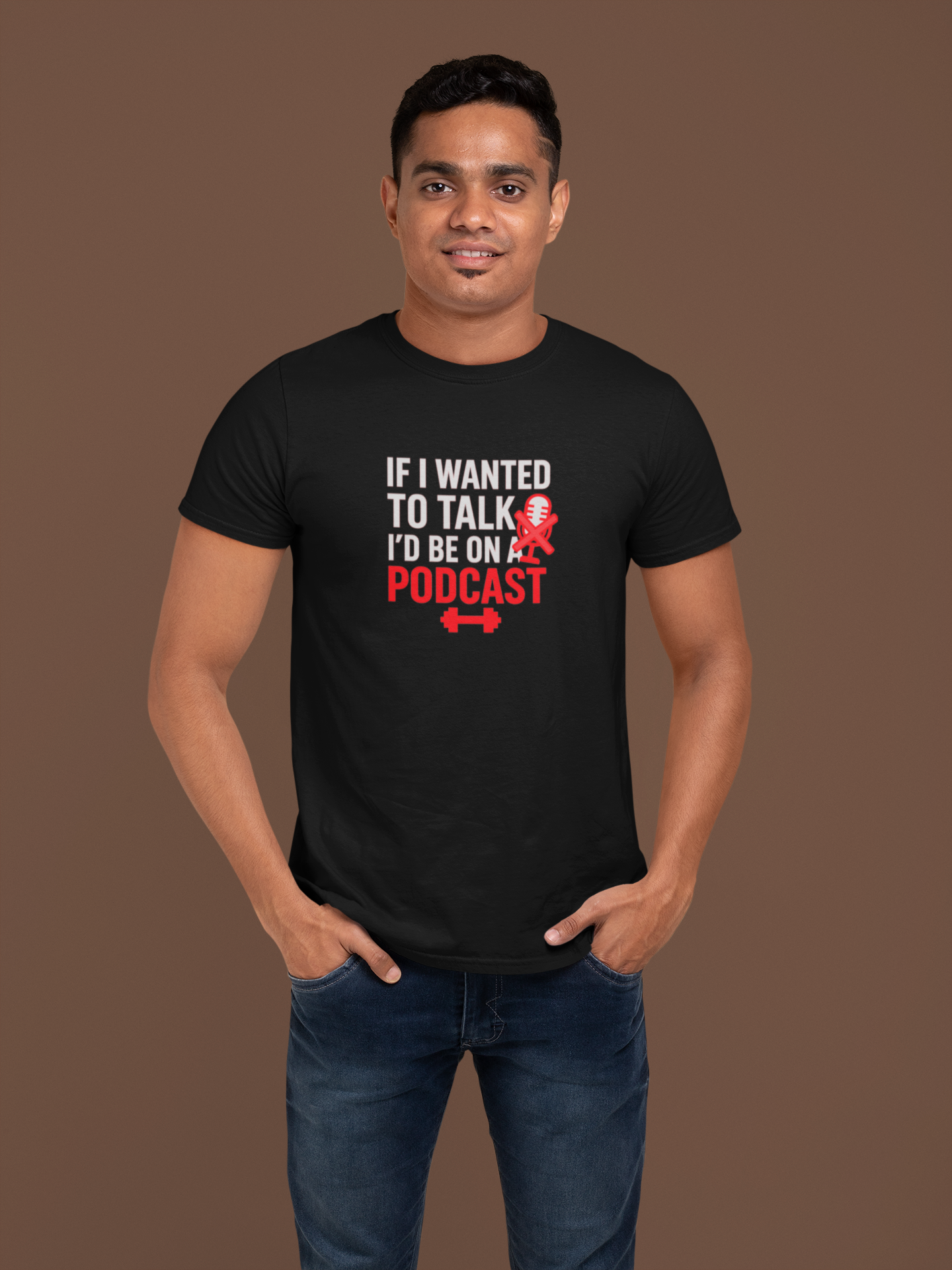 Funny Podcast T-Shirt | Men's Curved Hem Tee & Podcaster Gift