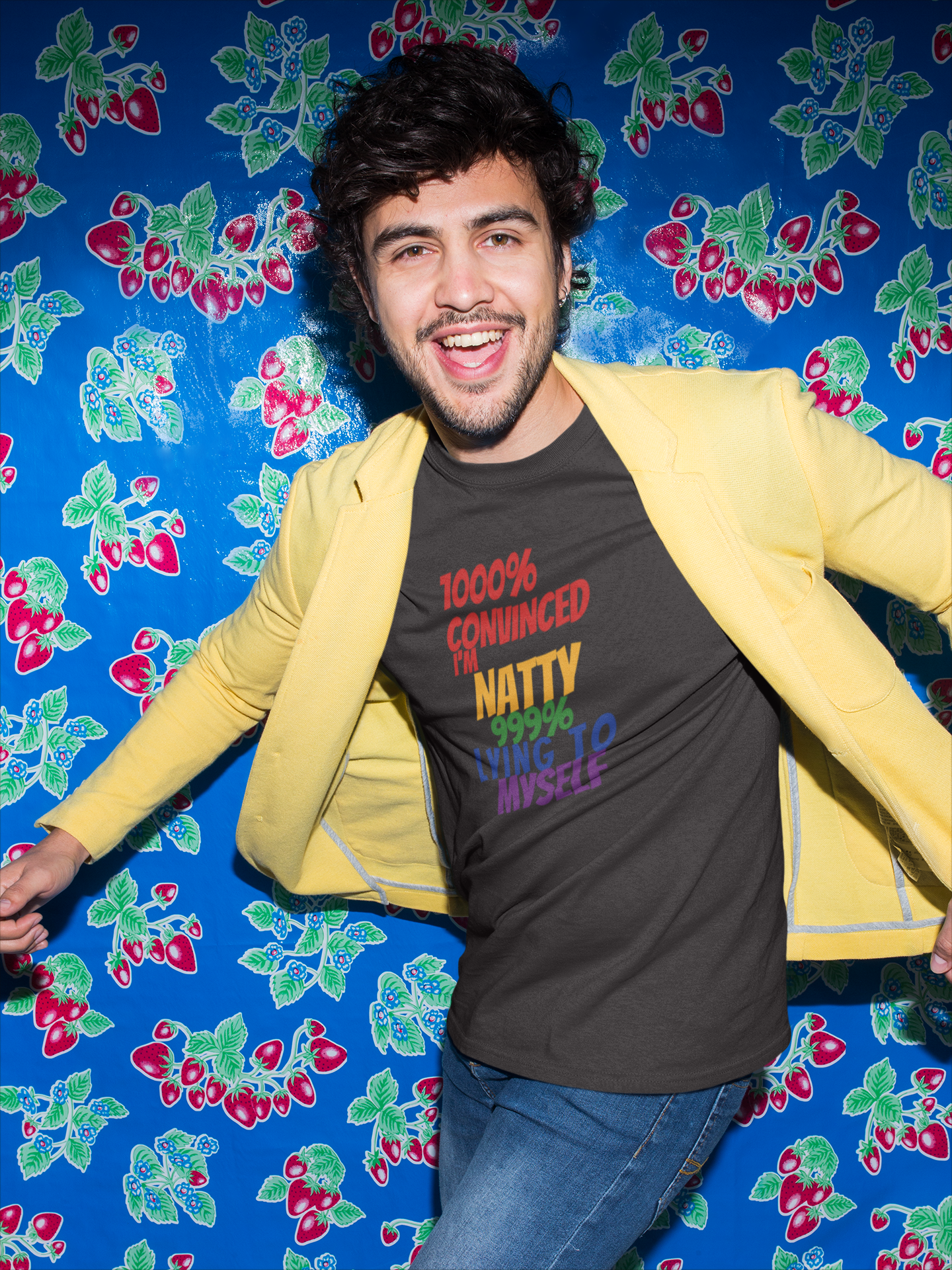 Funny Pride T-Shirt | "1000% Convinced I'm Natty" LGBTQ+ Gym Tee