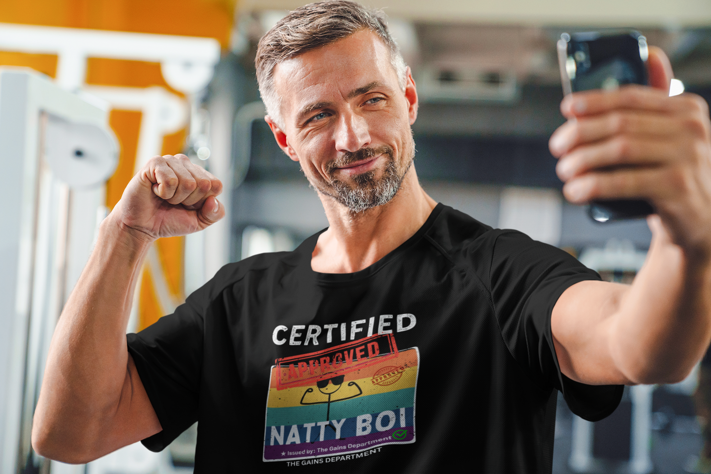 Certified Natty Boi White Font T-Shirt | Funny Fitness & Gym Gift