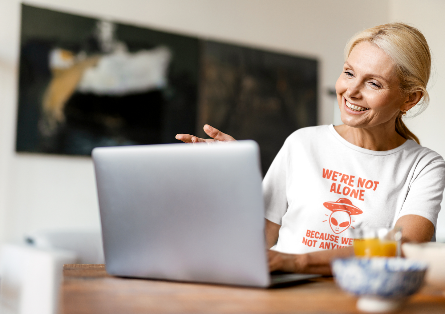 We're Not Alone T-Shirt | Funny Alien UFO Tee, Unisex Sci-Fi Lover Gift