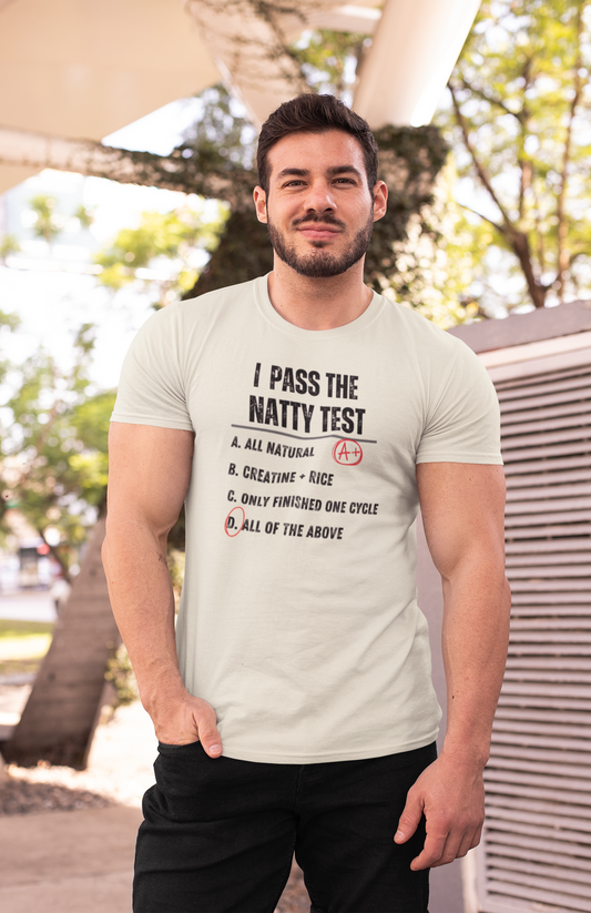 Funny Fitness Tee - Distress "I Pass The Natty Test" Unisex Jersey T-Shirt
