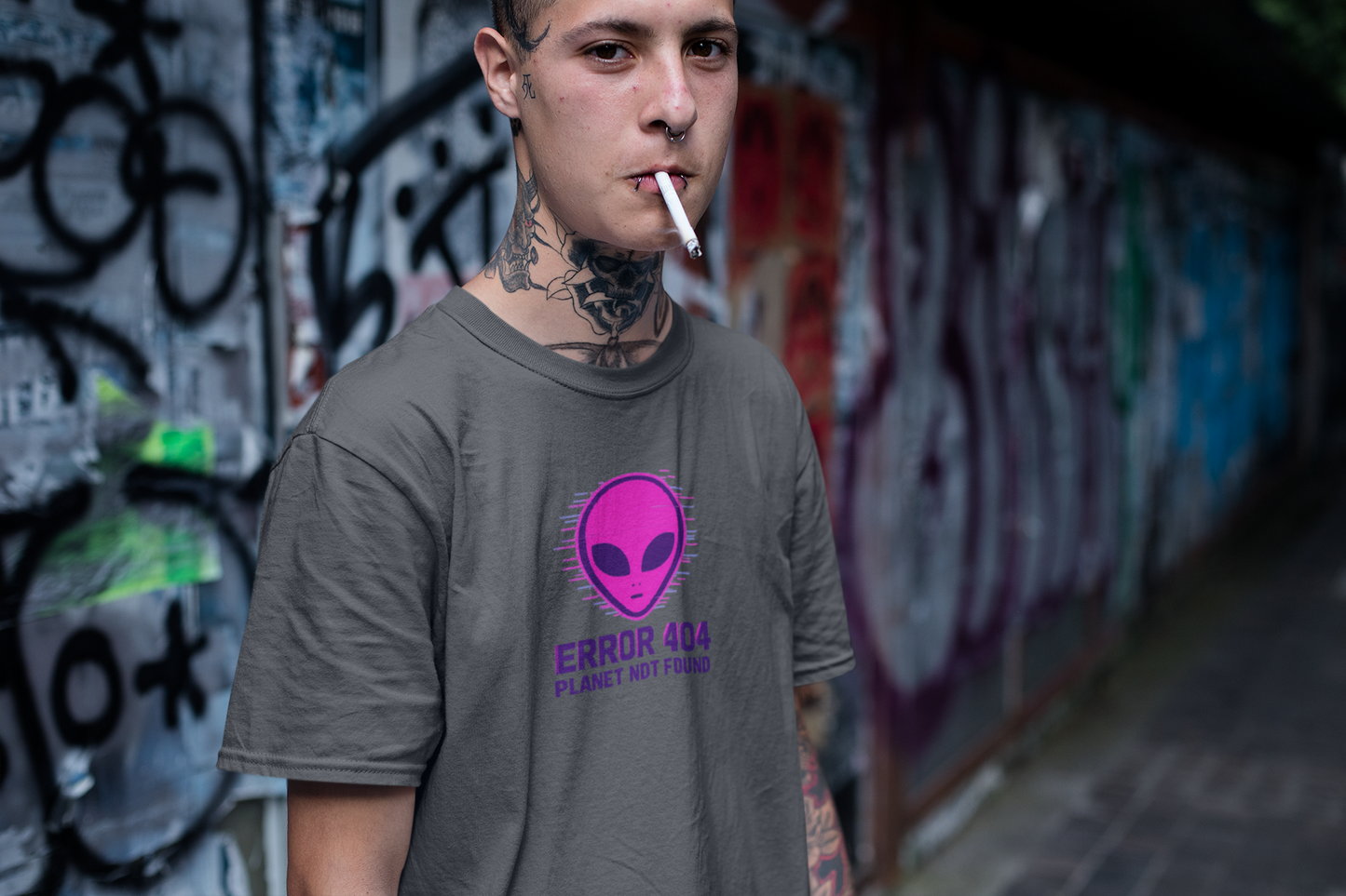 Alien Error 404 T-Shirt | Funny UFO Shirt | Retro Geek Tee | Unisex Sci-Fi Gift | Humorous Casual Apparel