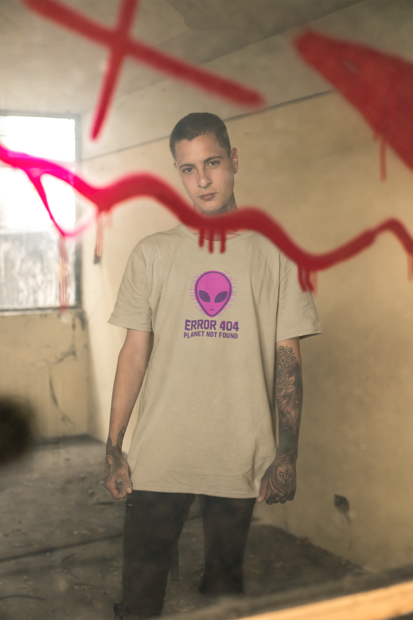 Alien Error 404 T-Shirt | Funny UFO Shirt | Retro Geek Tee | Unisex Sci-Fi Gift | Humorous Casual Apparel