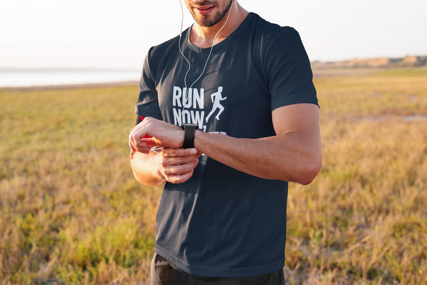 Run Now Talk Later Moisture Wicking Tee | Unisex Running Shirt, Funny Workout Gift