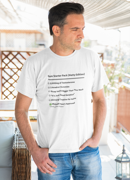 Gym Starter Pack Natty Edition Funny T-Shirt | Unisex Fitness Humor Tee
