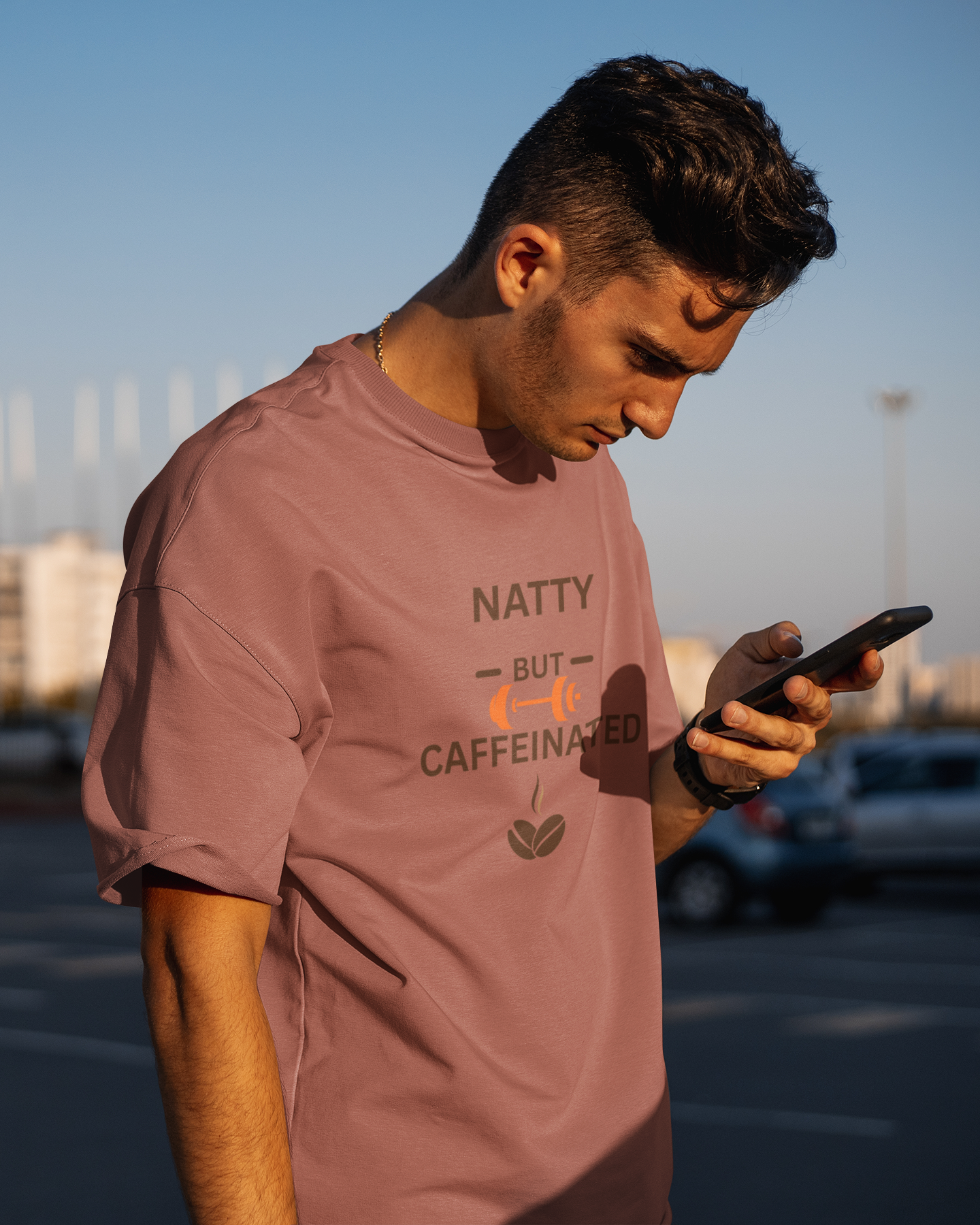 Natty But Caffeinated T-Shirt | Unisex Fitness & Coffee Lover's Tee