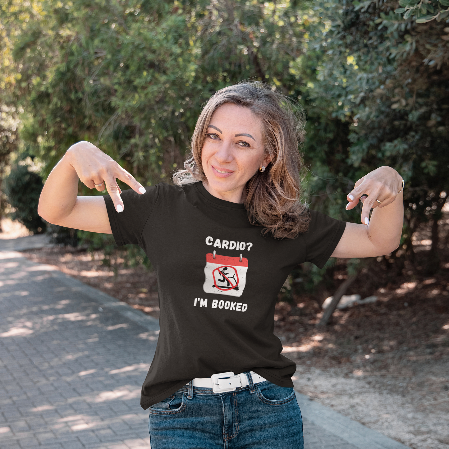 Funny Weightlifting T-Shirt: "Cardio? I'm Booked" Gym Humor Unisex Fitness Gift