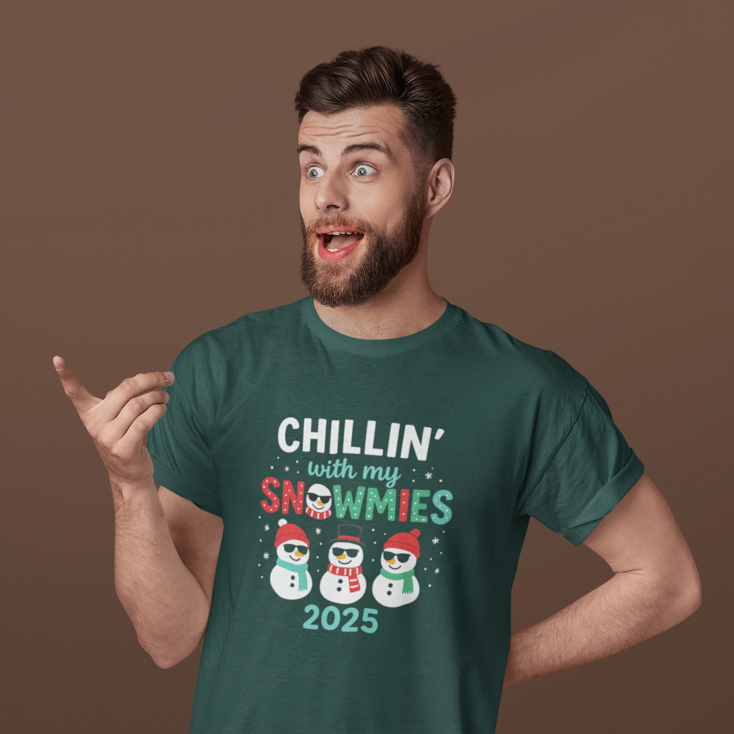 Chillin' With My Snowmies 2025 Christmas Tee