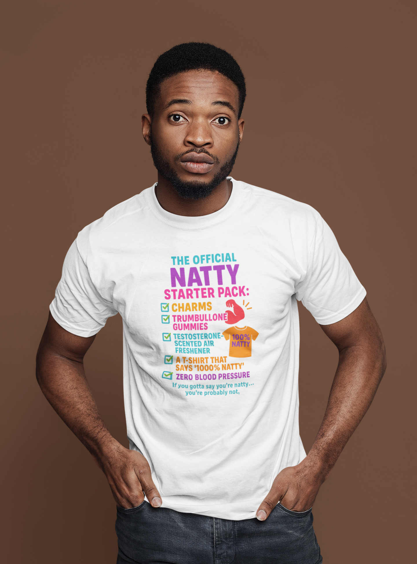 Official Natty Starter Pack Unisex Tee - 100% Natty Design for Fitness Enthusiasts