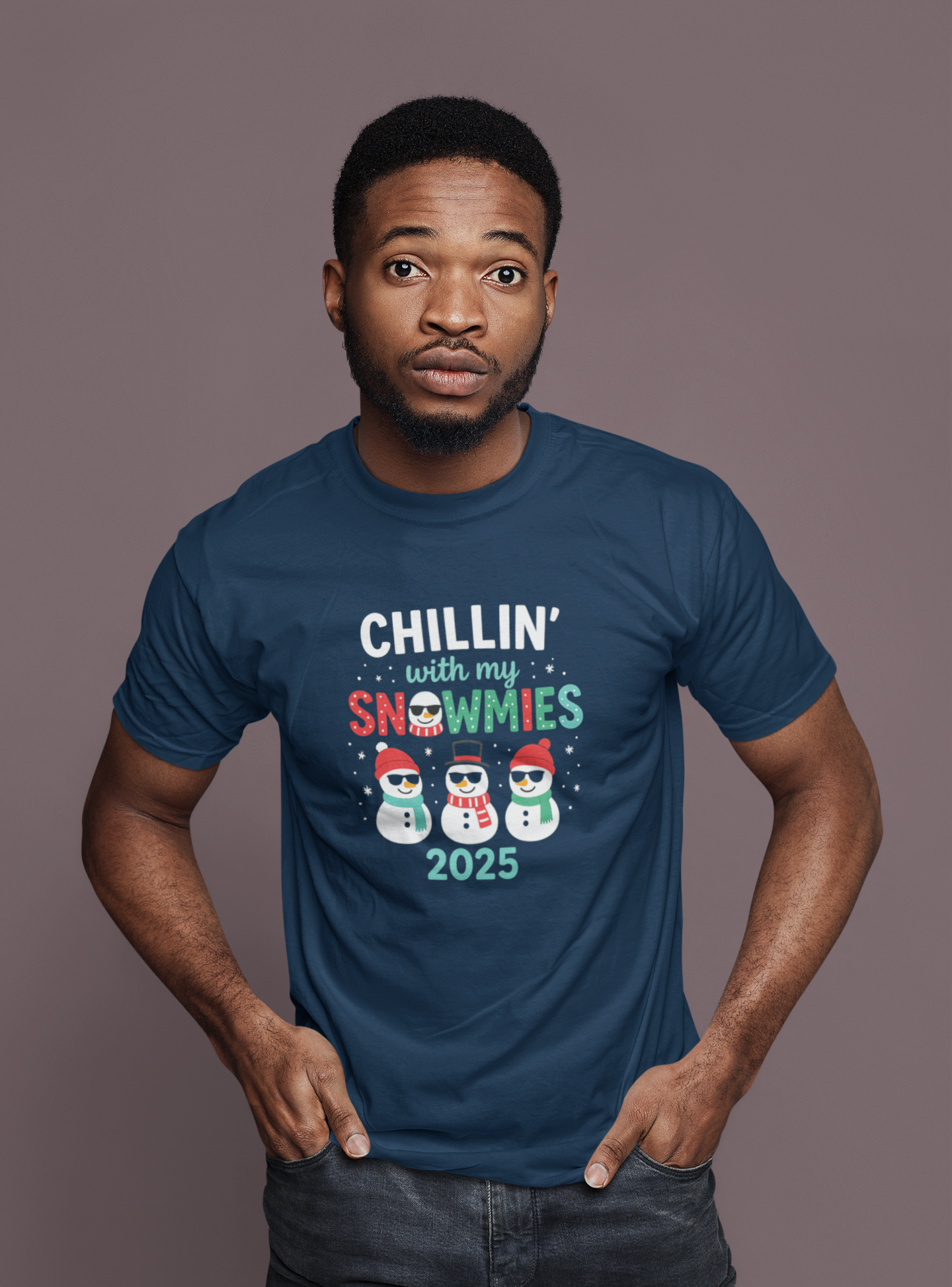 Chillin' With My Snowmies 2025 Christmas Tee