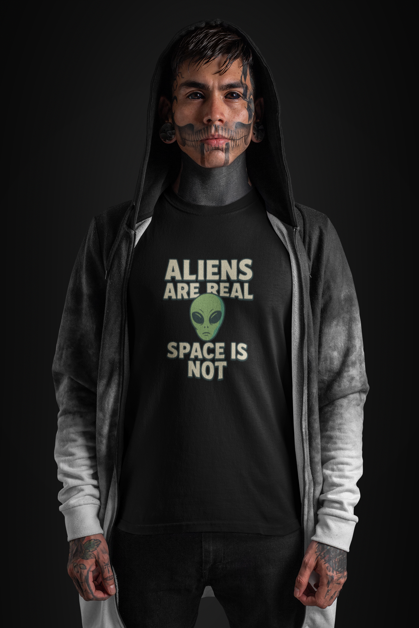 Funny Alien T-Shirt | "Aliens Are Real, Space Is Not" Graphic Tee