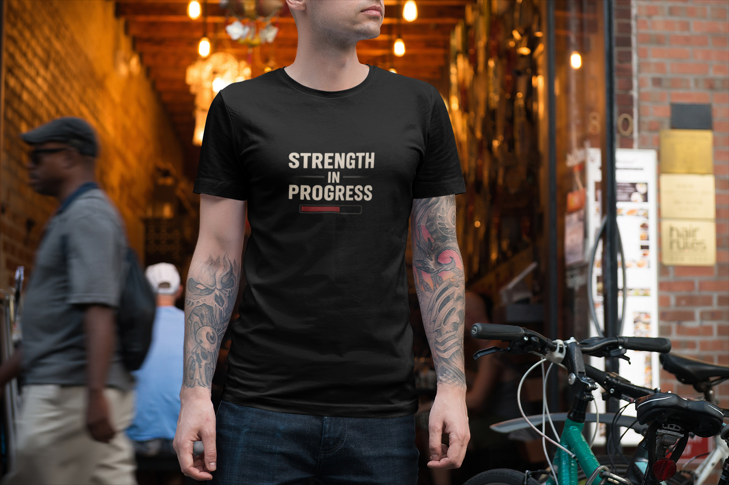 Motivational Unisex T-Shirt: "Strength in Progress" Fitness Shirt