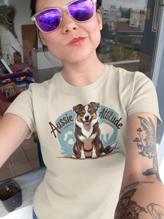 Aussie Attitude Australian Cattle Dog T-Shirt | Blue Heeler Dog Lover Gift, Unisex Pet Owner Tee